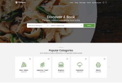 绿色餐饮预订商家平台网站模板